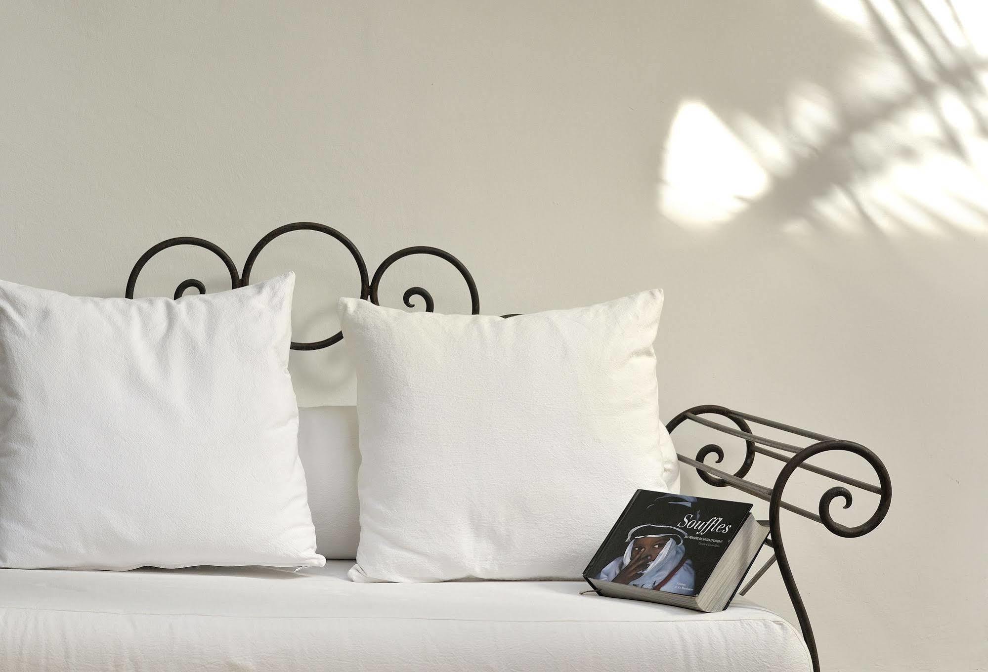 Riad Le Jardin D'Abdou مراكش المظهر الخارجي الصورة A bed with pillows